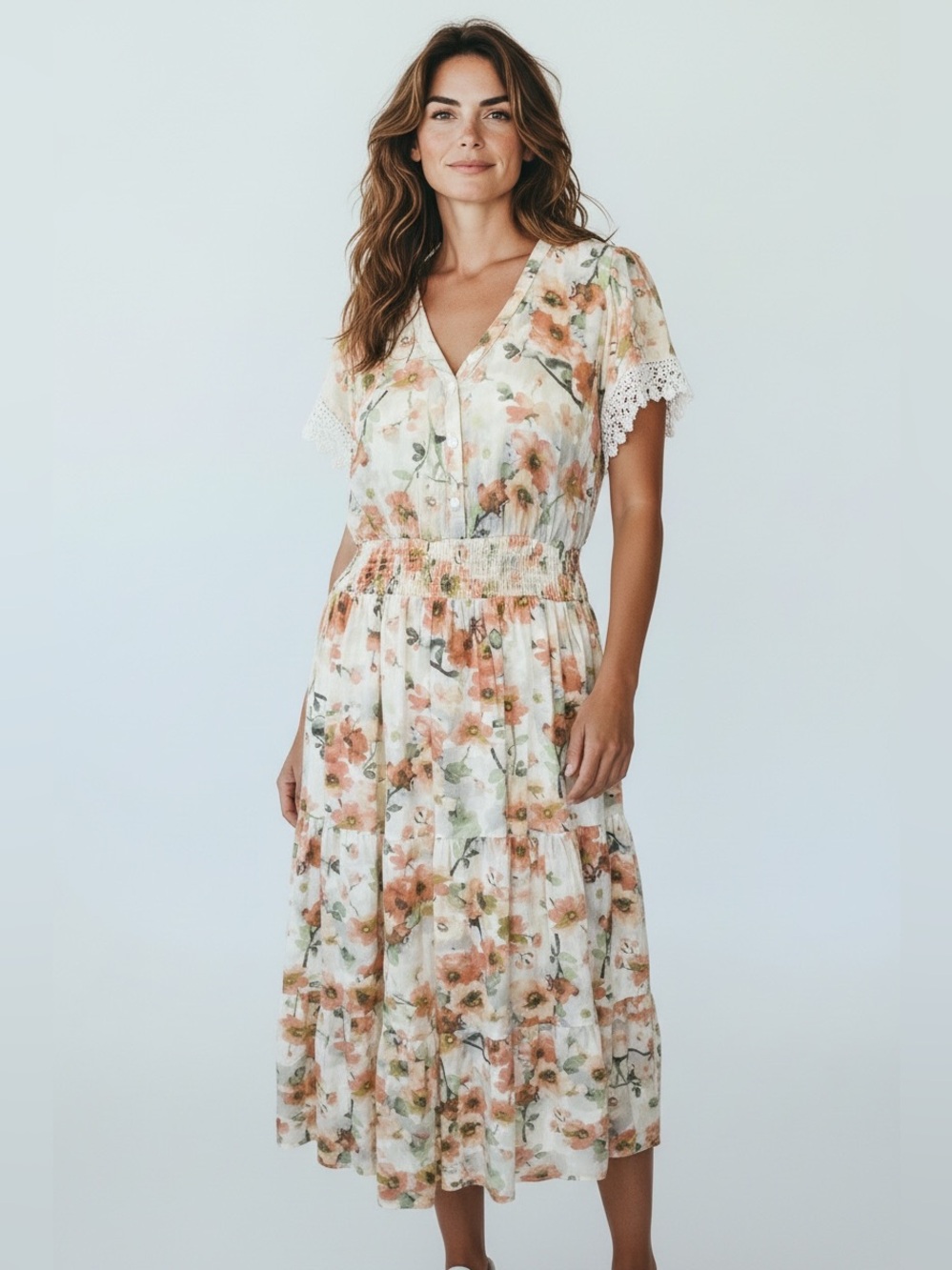 Baltic Born Floral Crochet cottagecore Dress Women’s Size L
